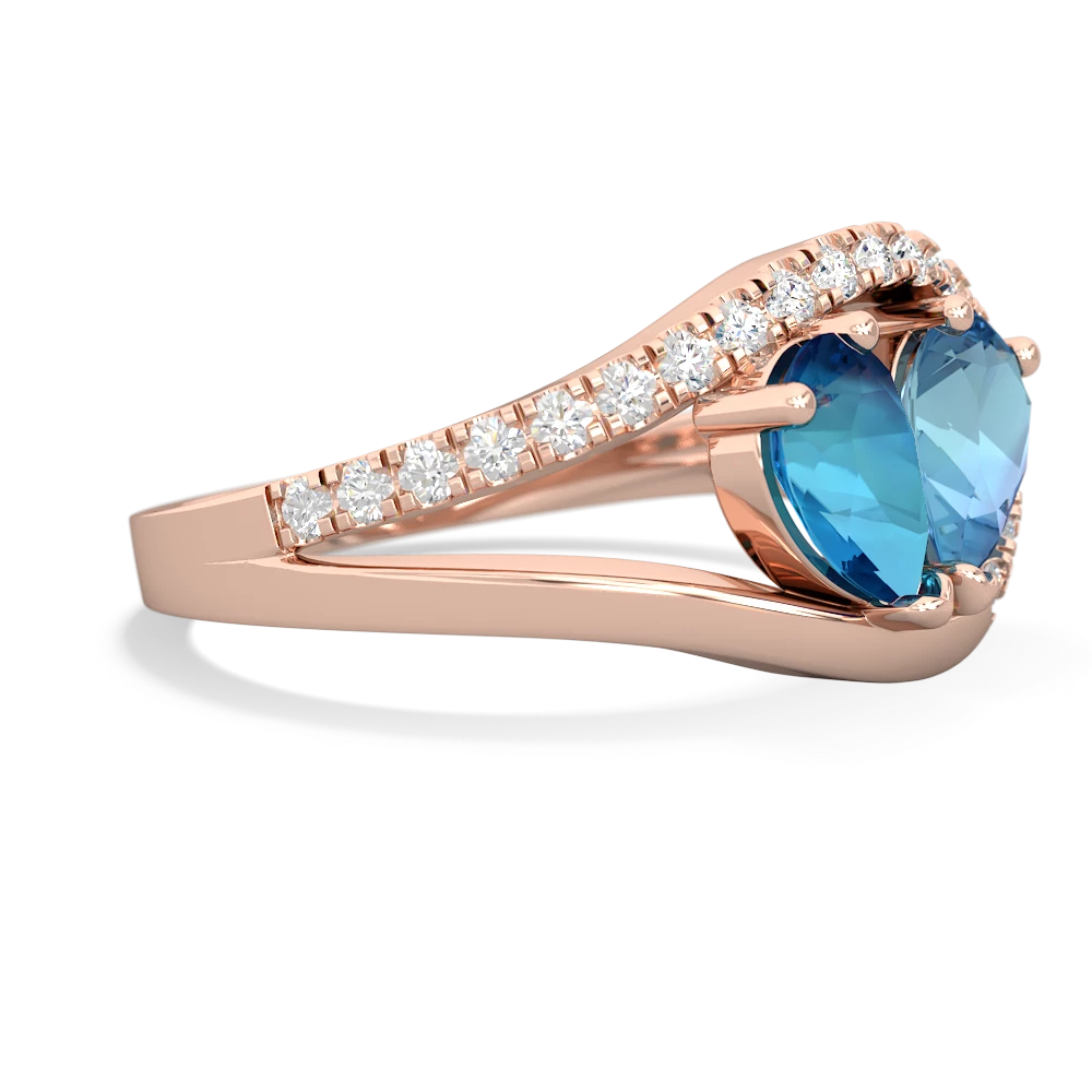 London Topaz Nestled Heart Keepsake 14K Rose Gold ring R5650