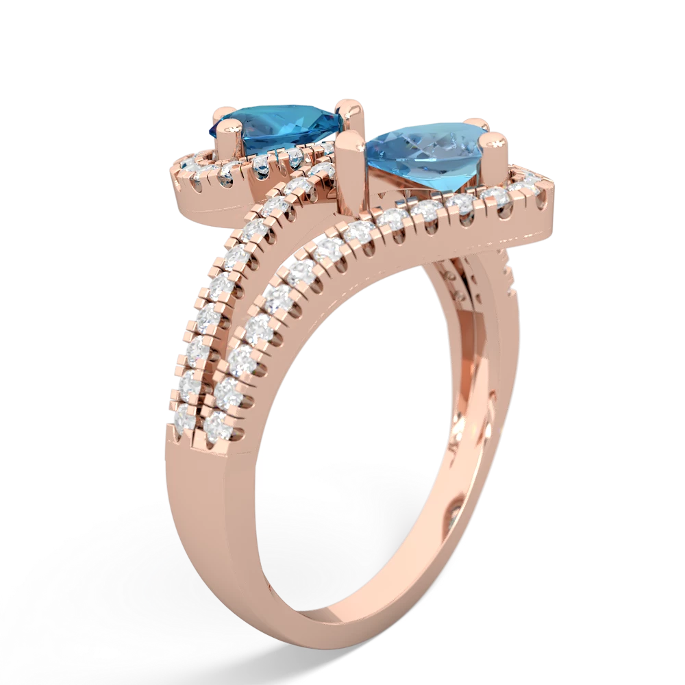 London Topaz Diamond Dazzler 14K Rose Gold ring R3000