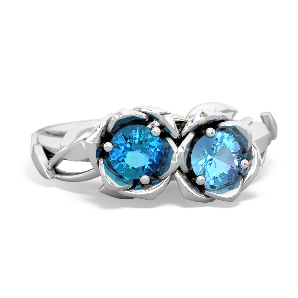 London Topaz Rose Garden 14K White Gold ring R5510