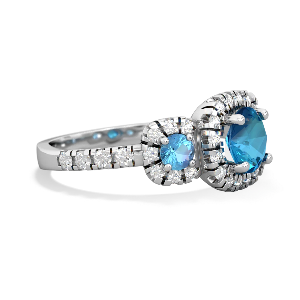 London Topaz Regal Halo 14K White Gold ring R5350