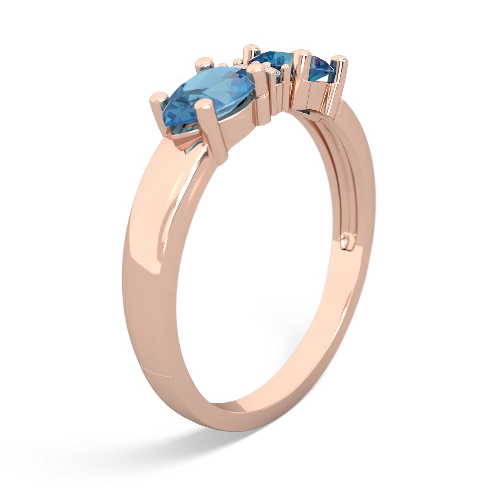 London Topaz Pear Bowtie 14K Rose Gold ring R0865