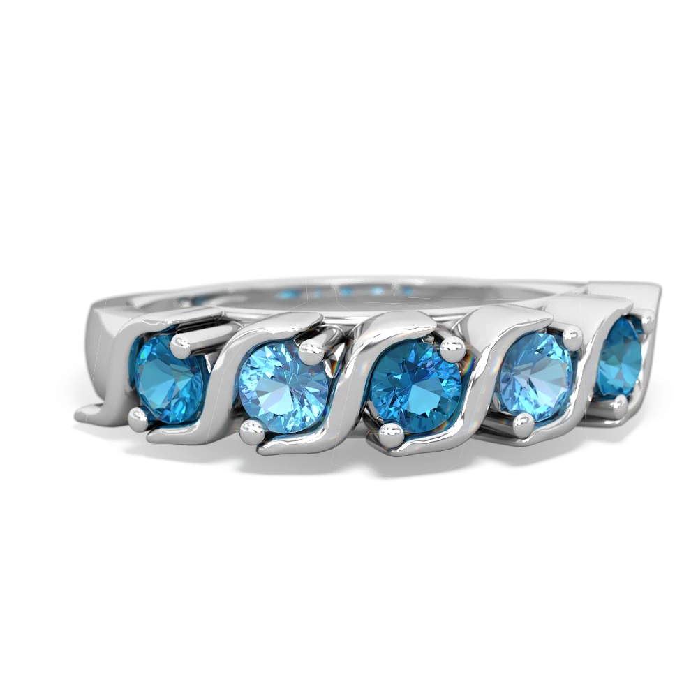 London Topaz Anniversary Band 14K White Gold ring R2089