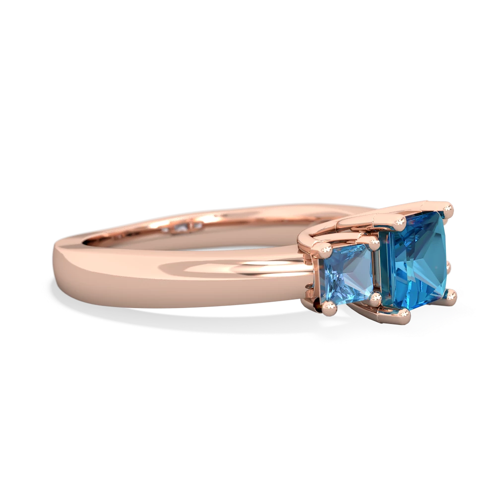 London Topaz Three Stone Trellis 14K Rose Gold ring R4015