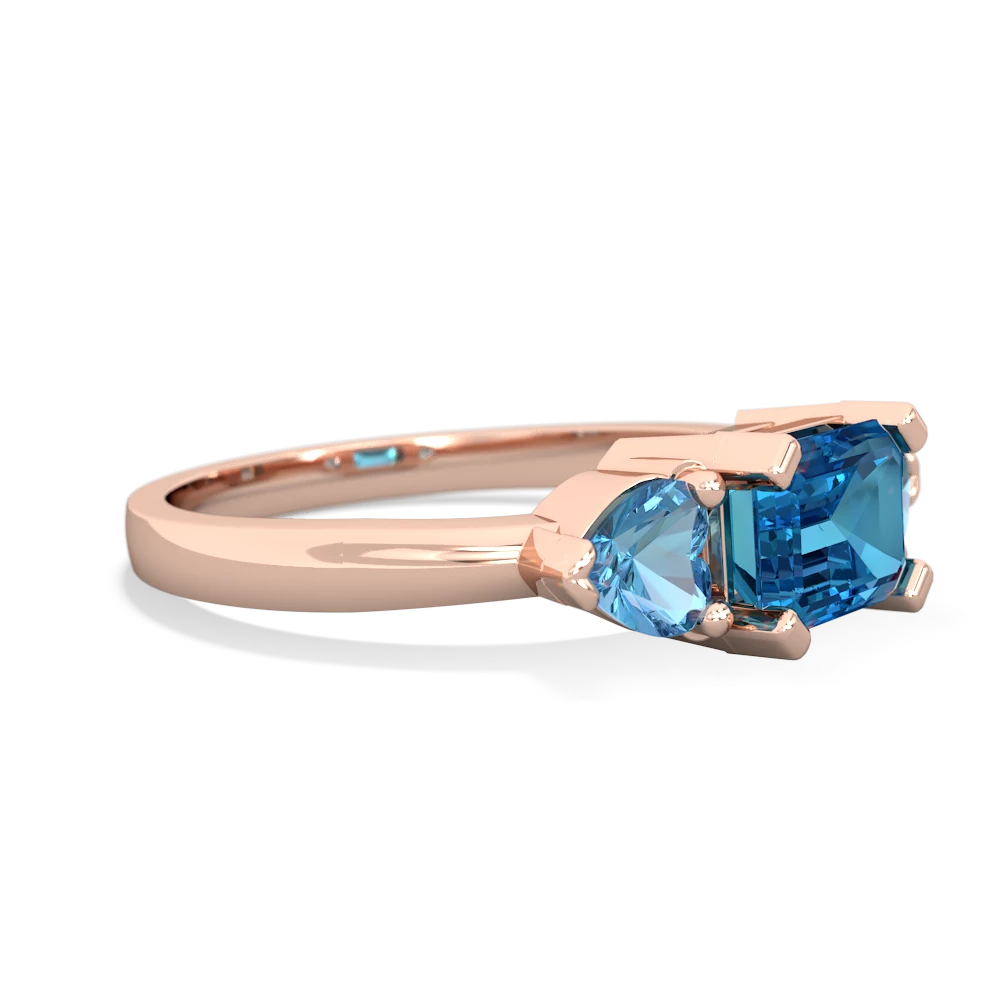 London Topaz Three Stone 14K Rose Gold ring R5235