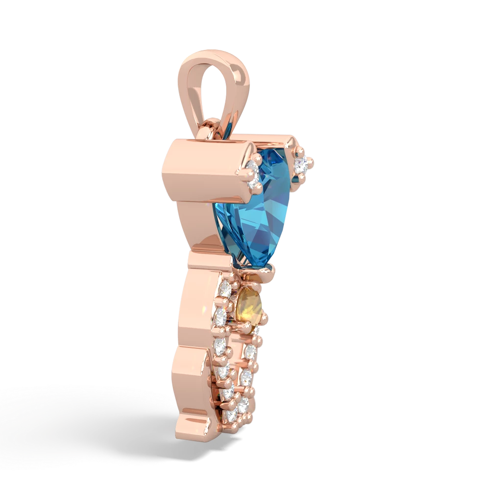 London Topaz Puppy Love 14K Rose Gold pendant P5800