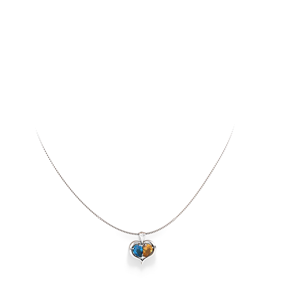 London Topaz Two Become One 14K White Gold pendant P5330