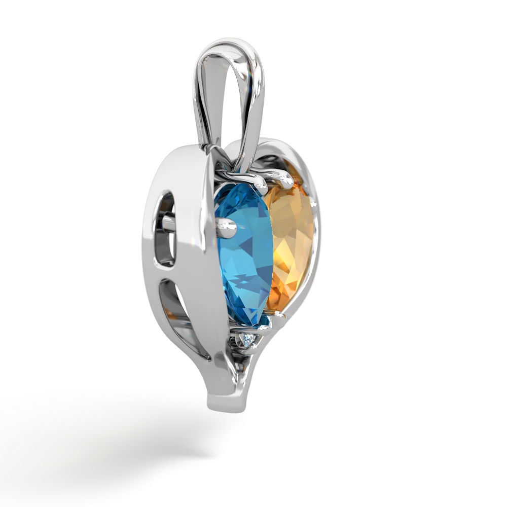 London Topaz Two Become One 14K White Gold pendant P5330