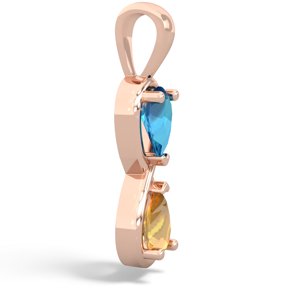 London Topaz Infinity 14K Rose Gold pendant P5050