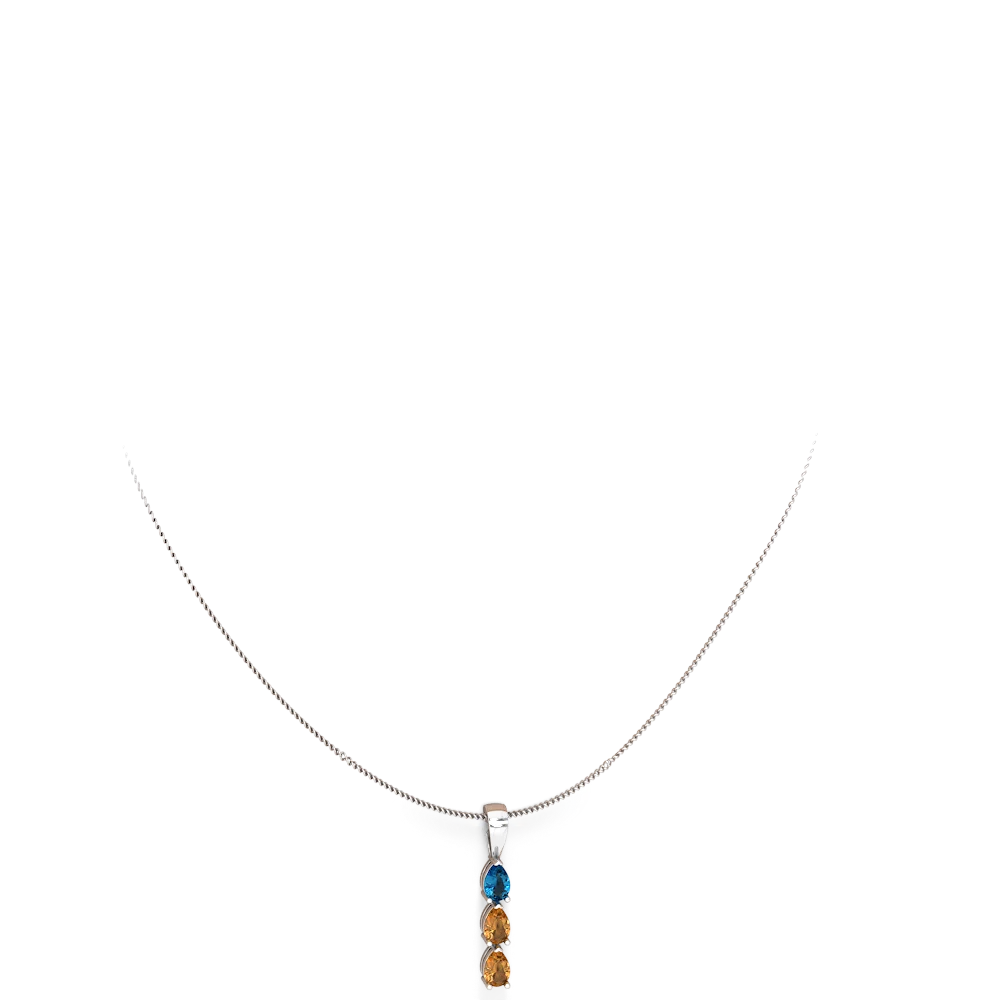 London Topaz Dew Drops 14K White Gold pendant P2251