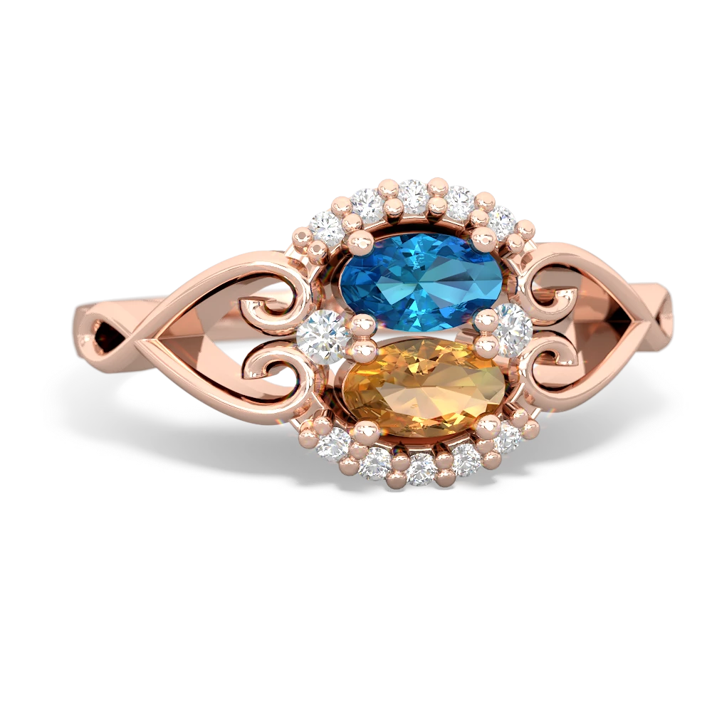 London Topaz Love Nest 14K Rose Gold ring R5860