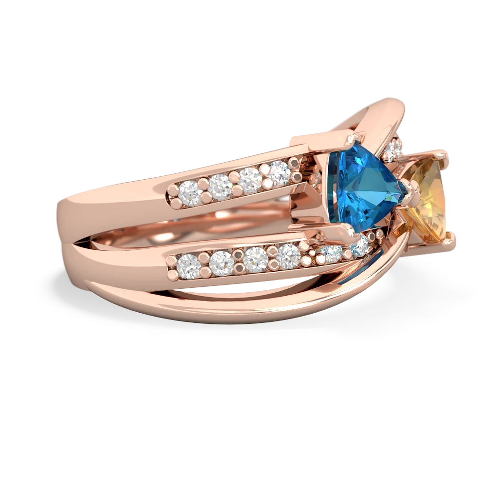 London Topaz Bowtie 14K Rose Gold ring R2360