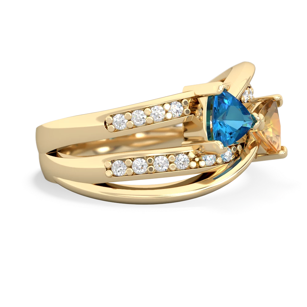 London Topaz Bowtie 14K Yellow Gold ring R2360