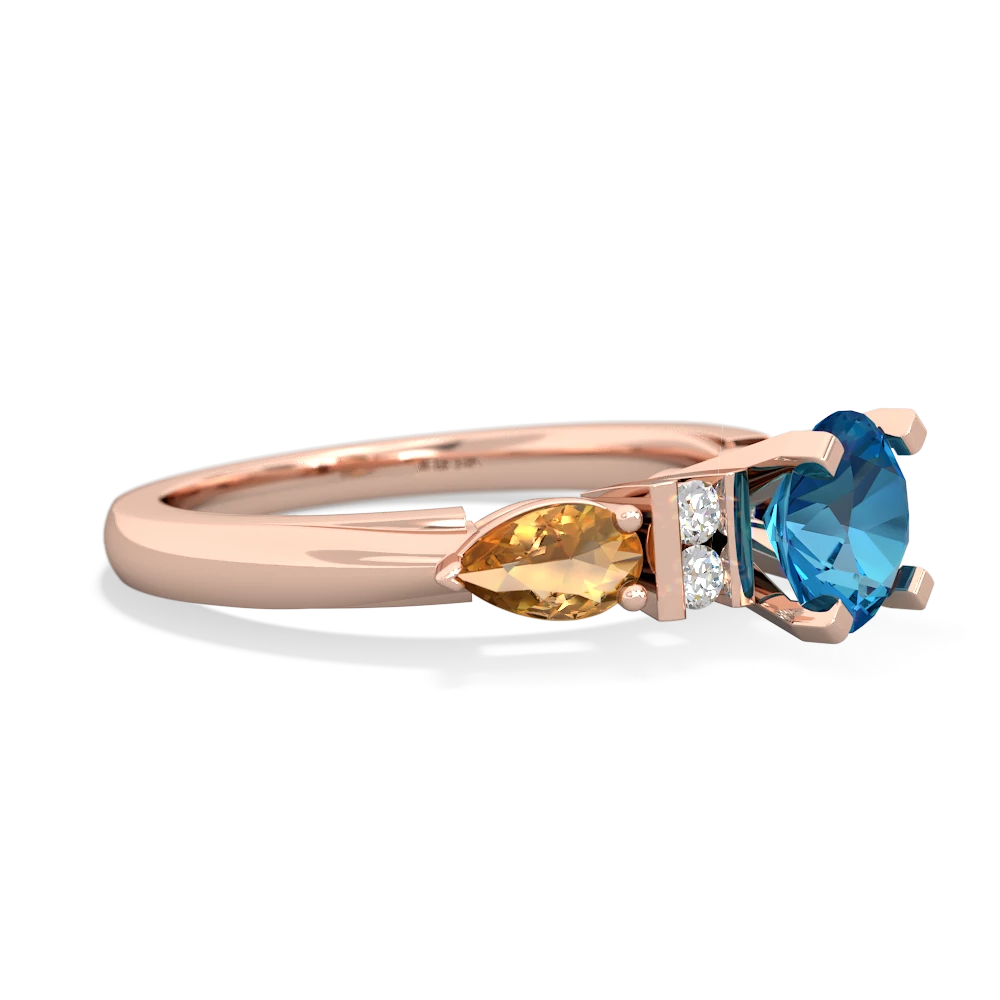 London Topaz 6Mm Round Eternal Embrace Engagement 14K Rose Gold ring R2005