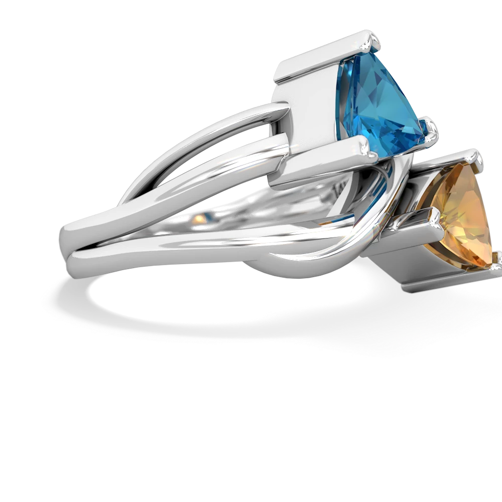 London Topaz Split Band Swirl 14K White Gold ring R2341