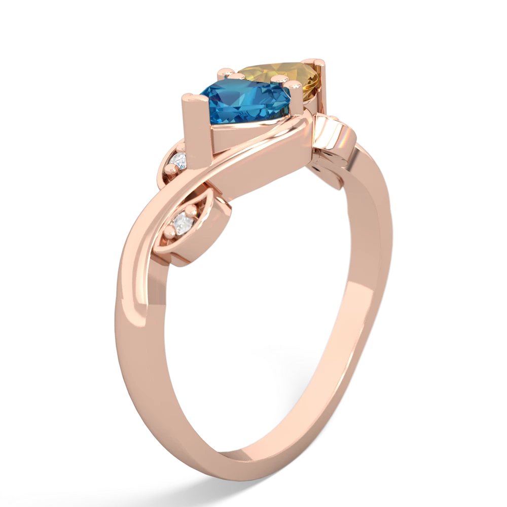 London Topaz Floral Elegance 14K Rose Gold ring R5790