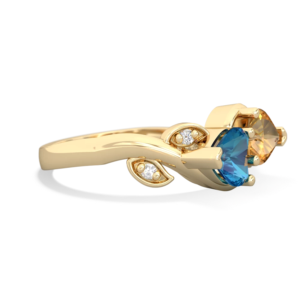 London Topaz Floral Elegance 14K Yellow Gold ring R5790