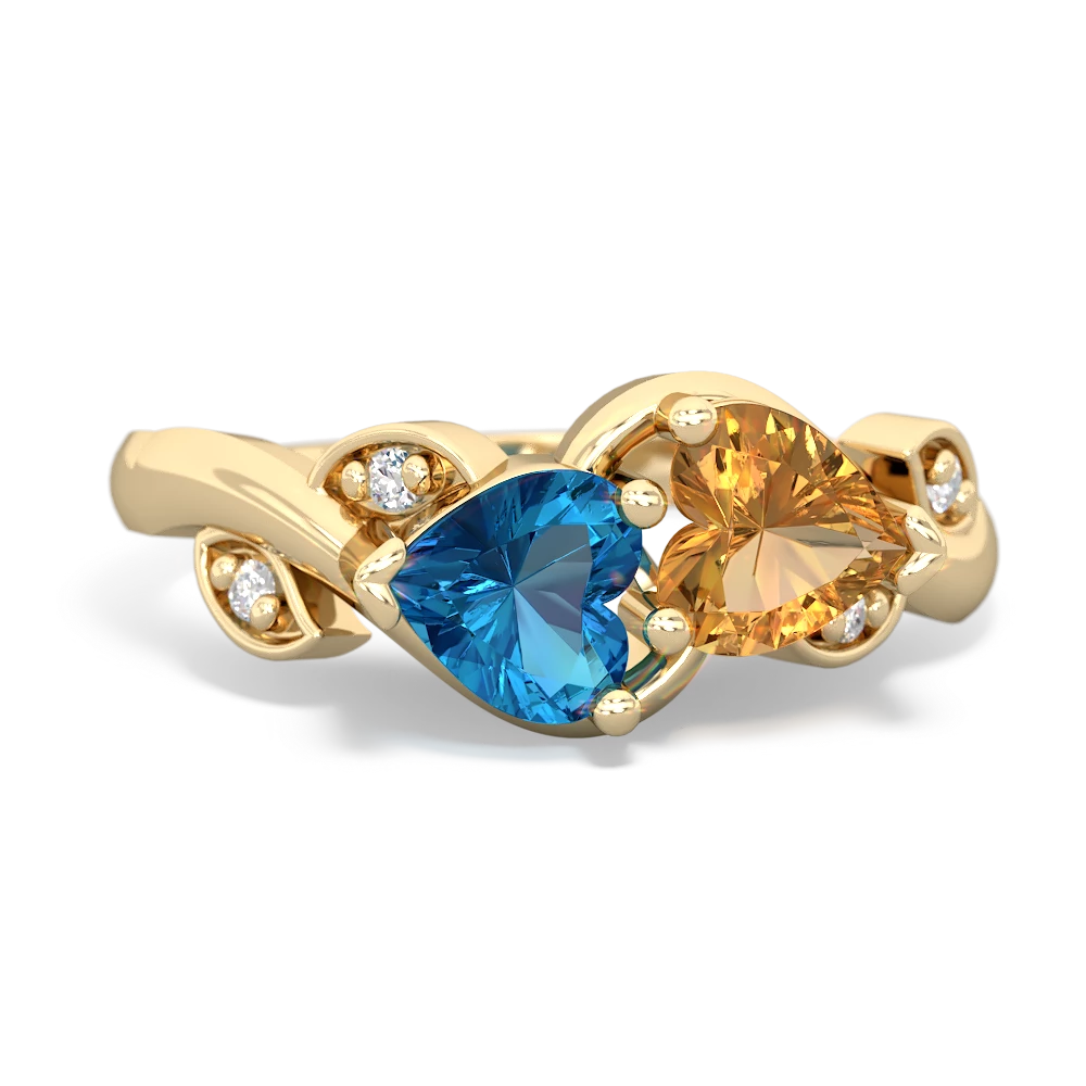 London Topaz Floral Elegance 14K Yellow Gold ring R5790