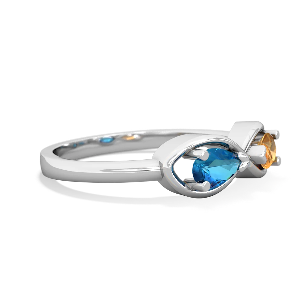 London Topaz Infinity 14K White Gold ring R5050