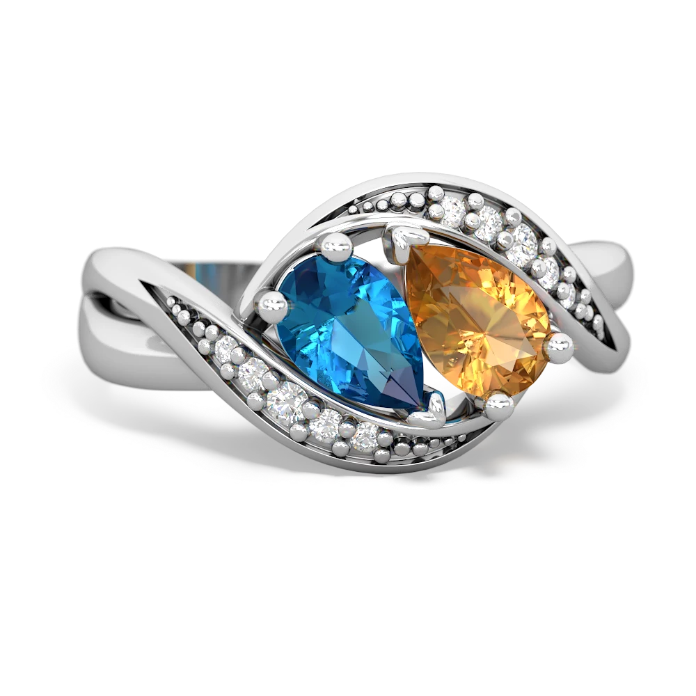 London Topaz Summer Winds 14K White Gold ring R5342