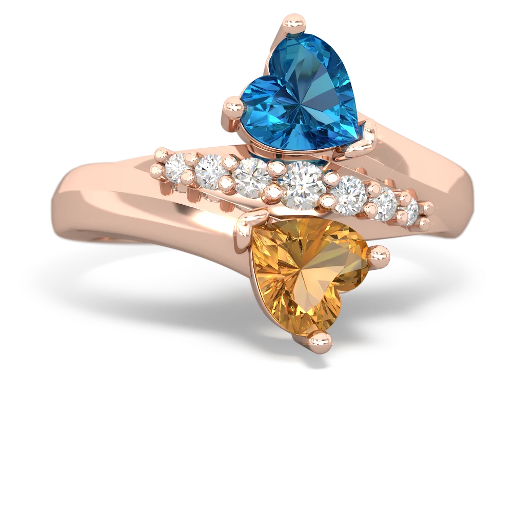 London Topaz Heart To Heart 14K Rose Gold ring R2064