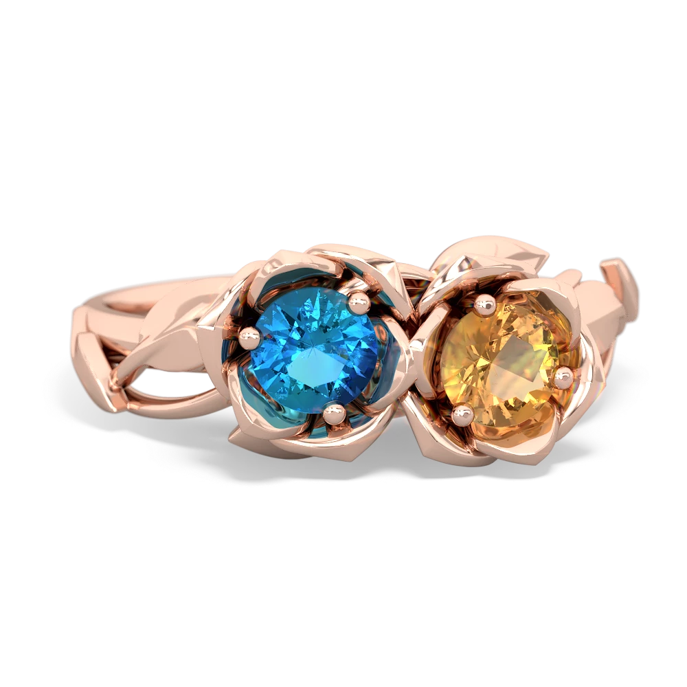 London Topaz Rose Garden 14K Rose Gold ring R5510