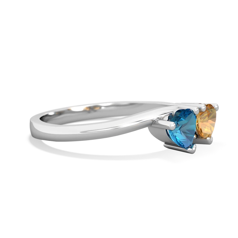 London Topaz Sweethearts 14K White Gold ring R5260