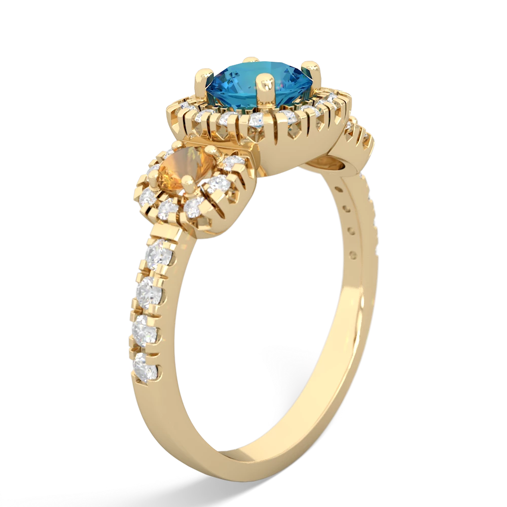 London Topaz Regal Halo 14K Yellow Gold ring R5350