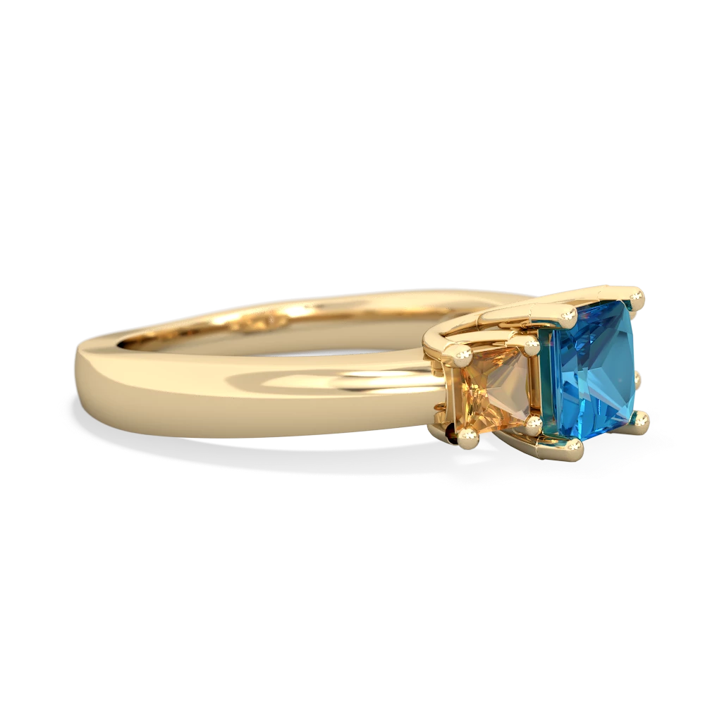 London Topaz Three Stone Trellis 14K Yellow Gold ring R4015