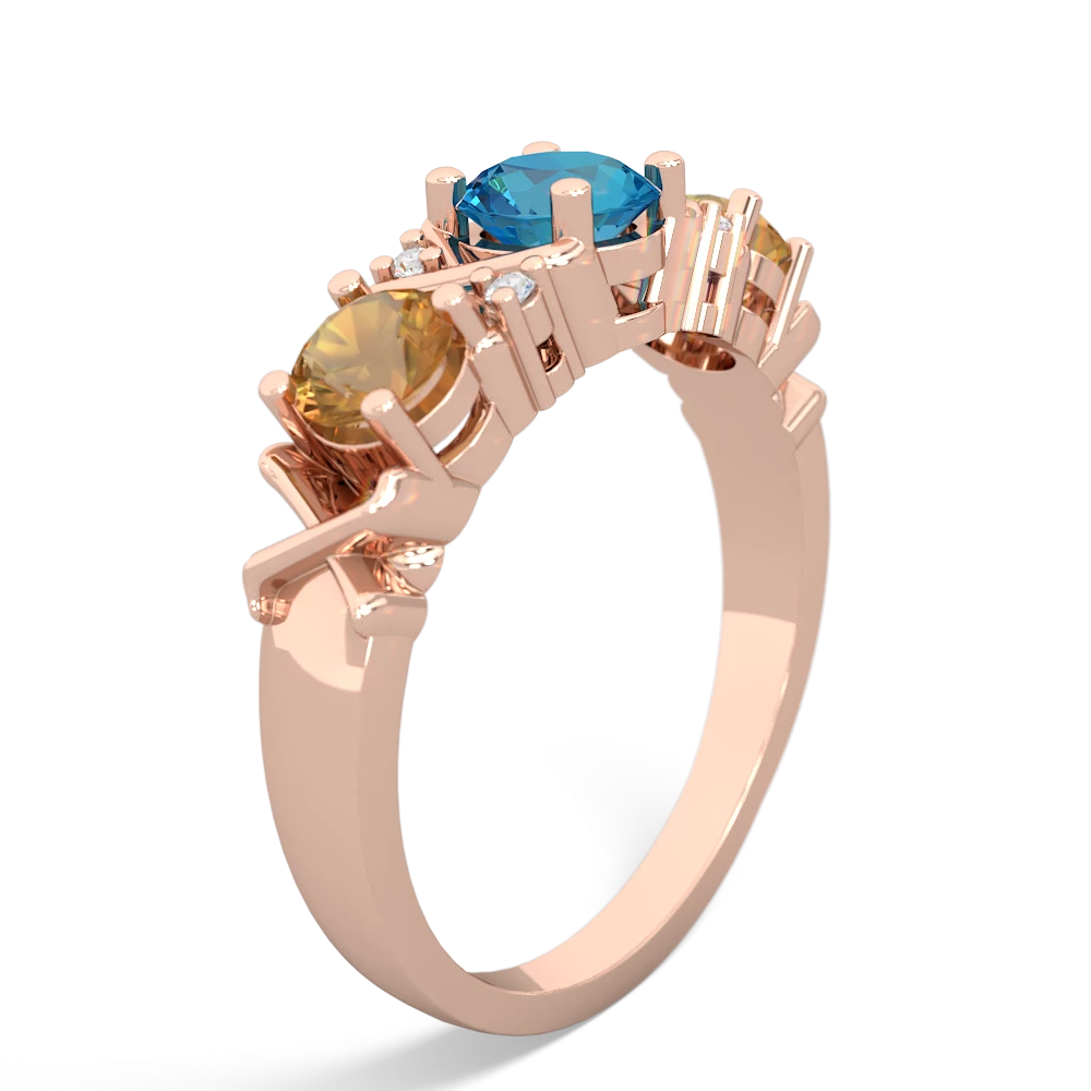 London Topaz Hugs And Kisses 14K Rose Gold ring R5016