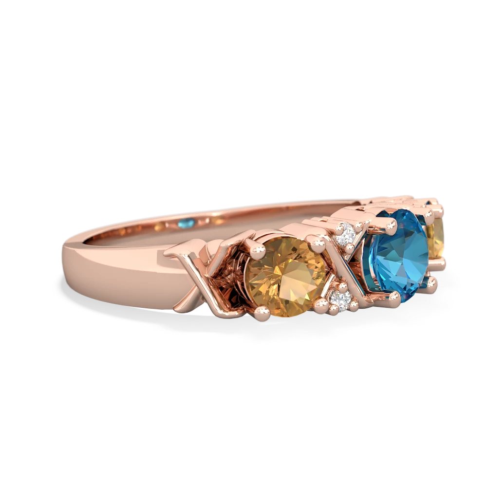 London Topaz Hugs And Kisses 14K Rose Gold ring R5016