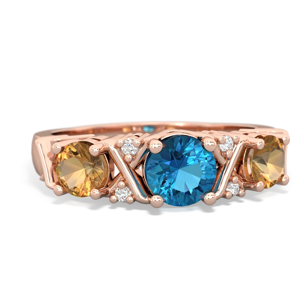 London Topaz Hugs And Kisses 14K Rose Gold ring R5016