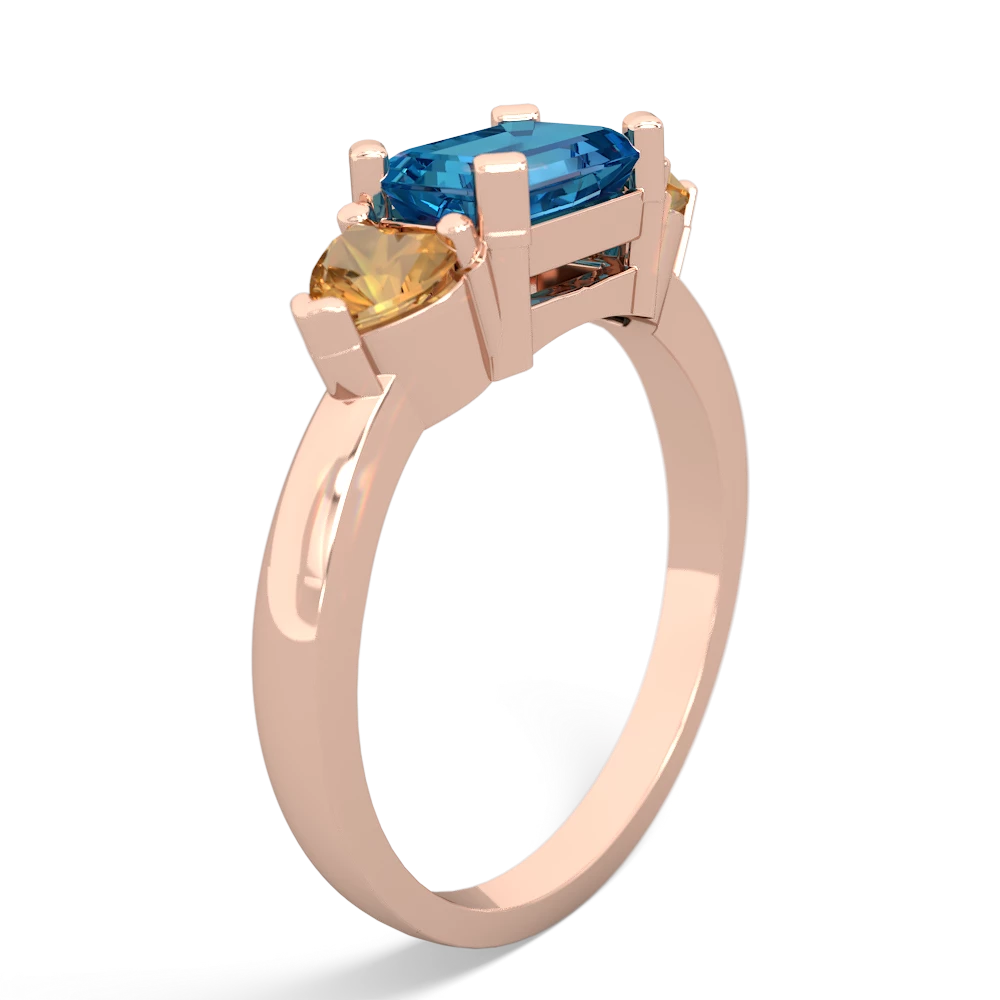 London Topaz Three Stone 14K Rose Gold ring R5235