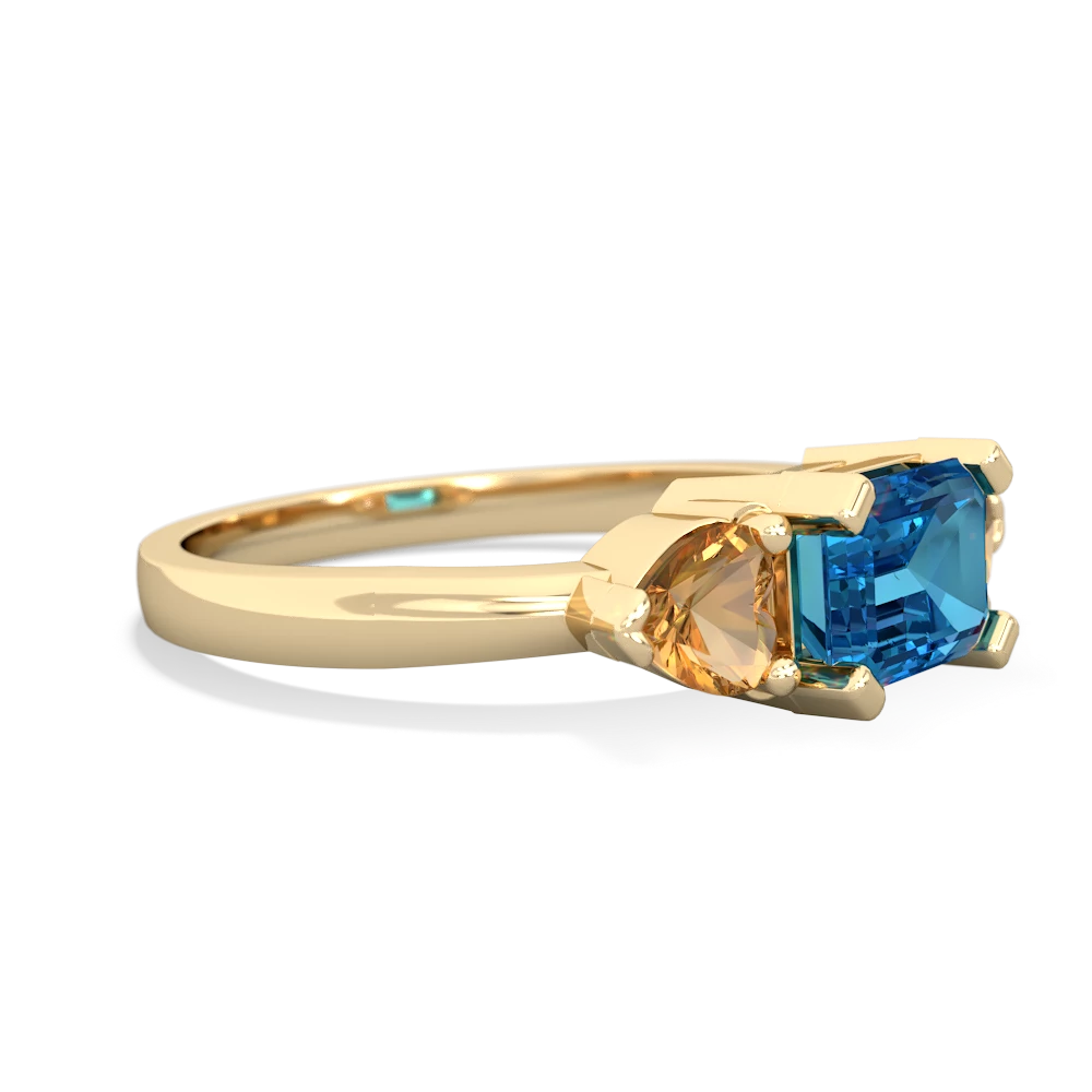 London Topaz Three Stone 14K Yellow Gold ring R5235