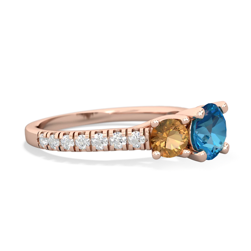 London Topaz Pave Trellis 14K Rose Gold ring R5500