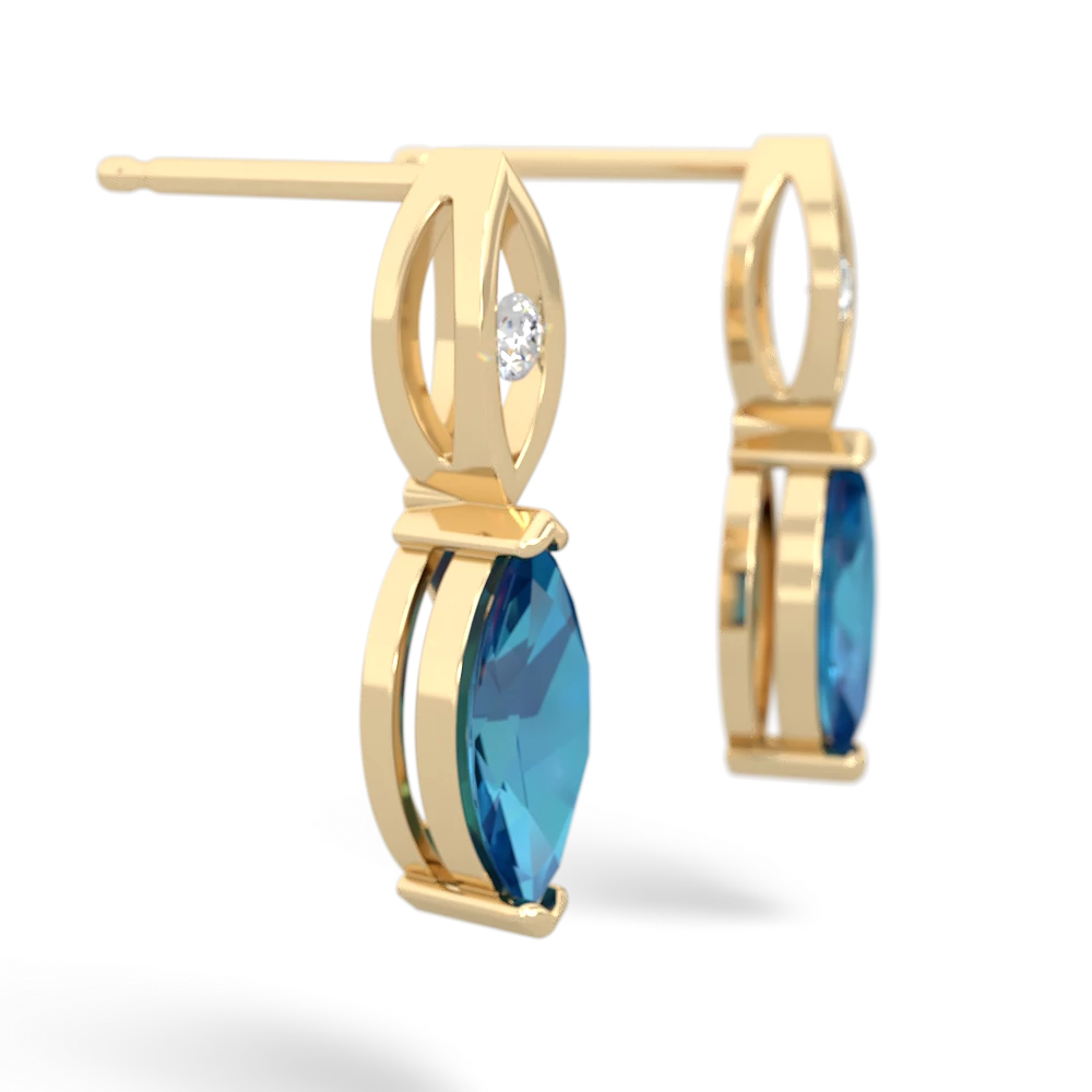London Topaz Marquise Drop 14K Yellow Gold earrings E5333