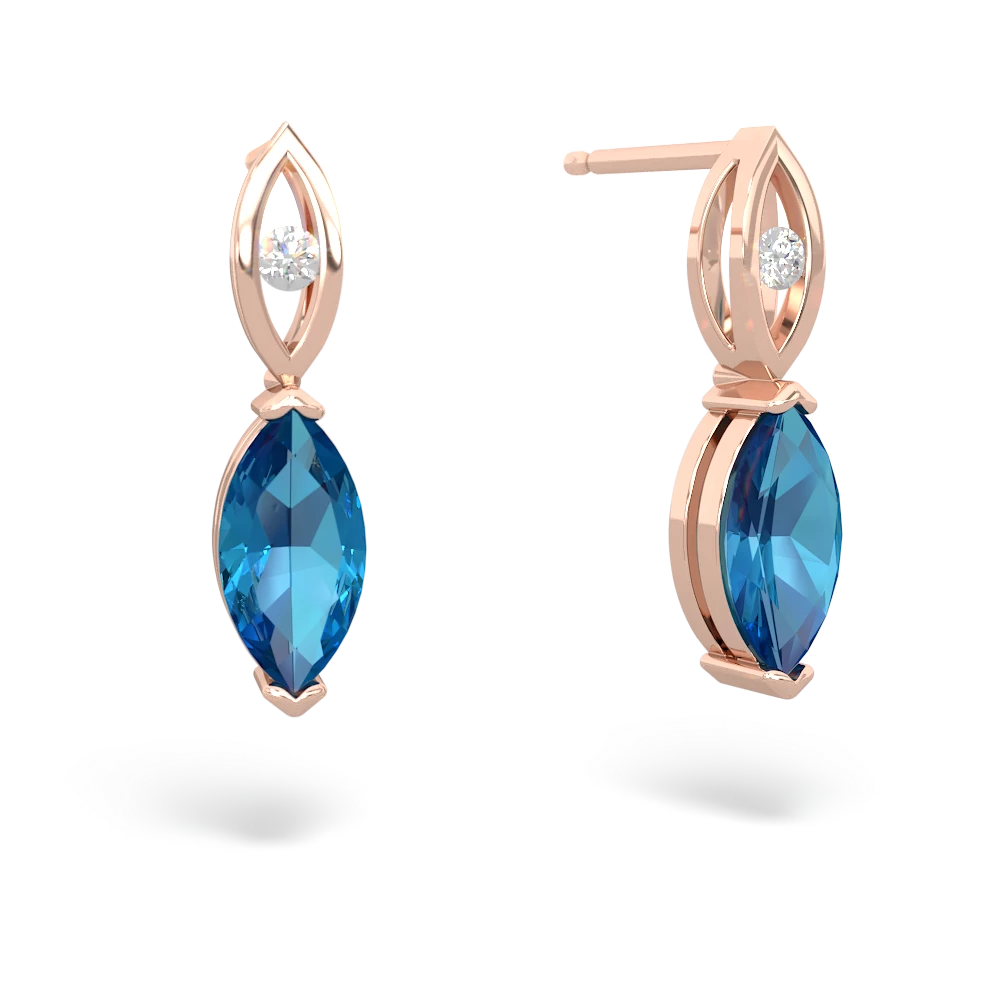 London Topaz Marquise Drop 14K Rose Gold earrings E5333