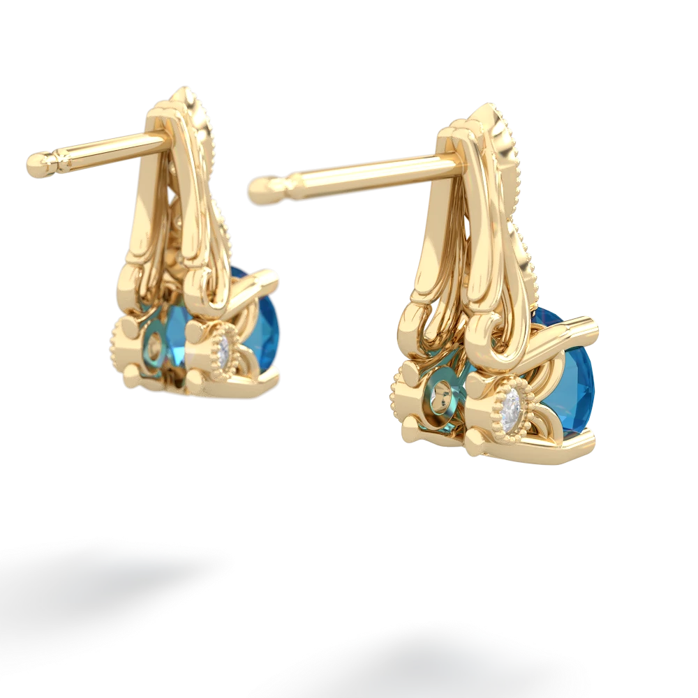 London Topaz Antique Elegance 14K Yellow Gold earrings E3100