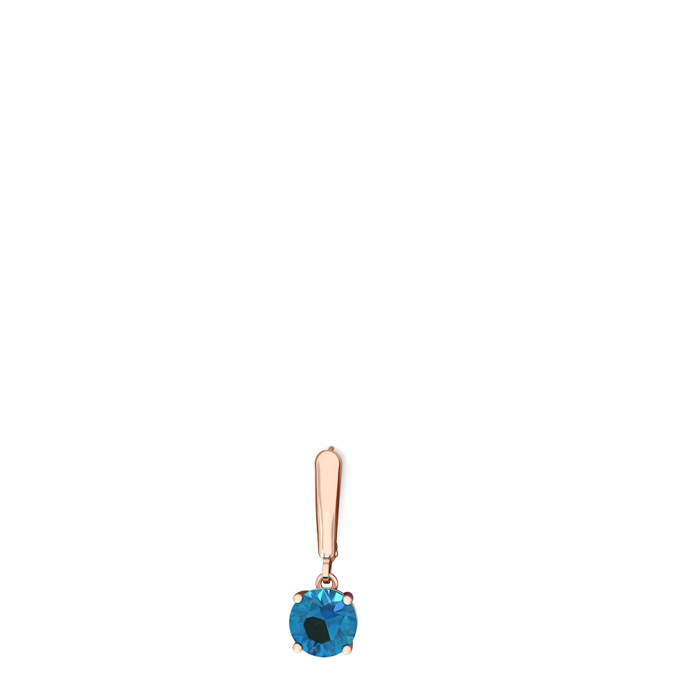 London Topaz 8Mm  Round Lever Back 14K Rose Gold earrings E2788