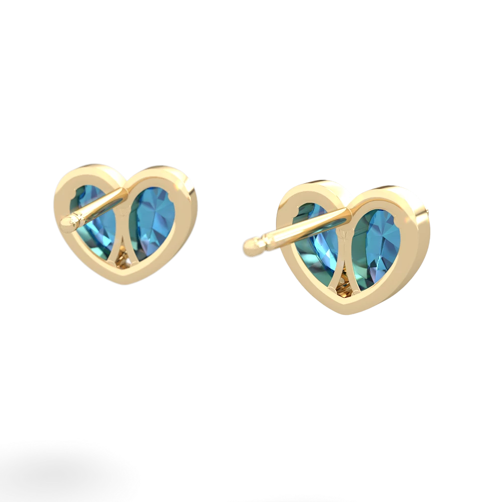 London Topaz 'Our Heart' 14K Yellow Gold earrings E5072