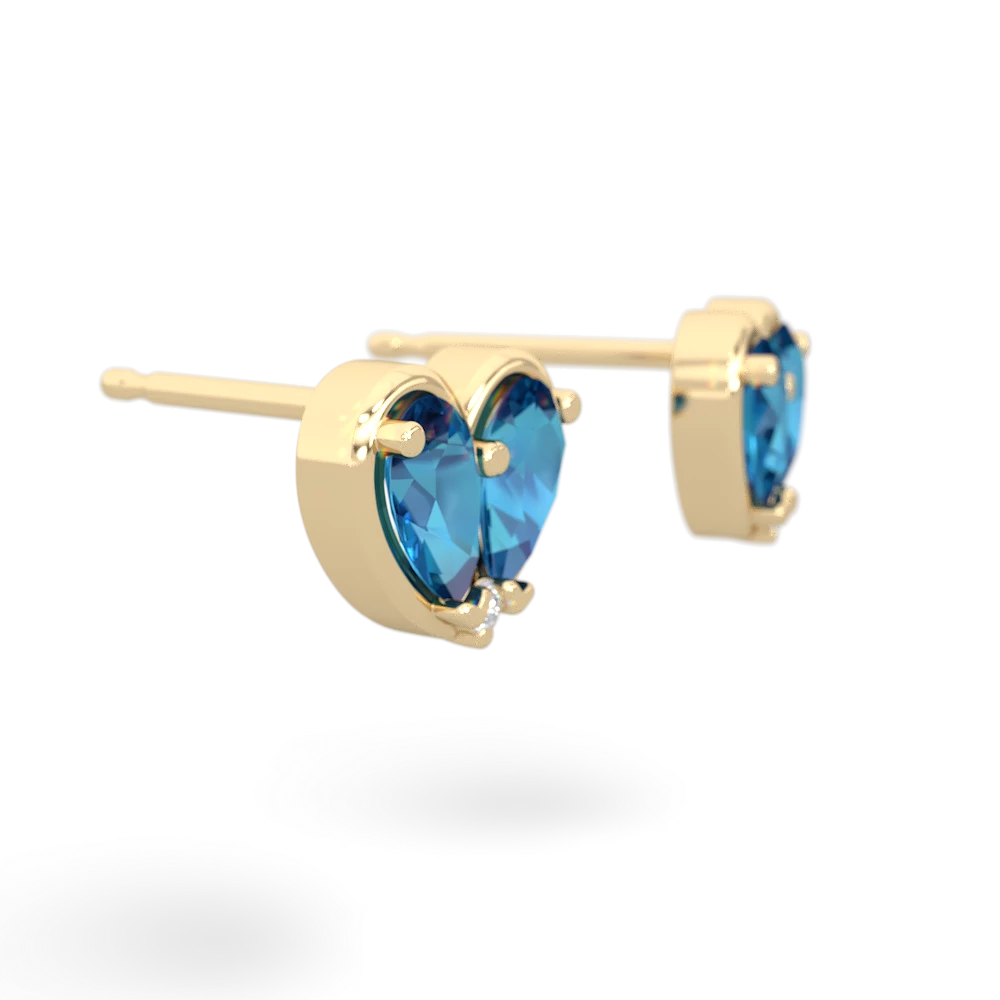 London Topaz 'Our Heart' 14K Yellow Gold earrings E5072