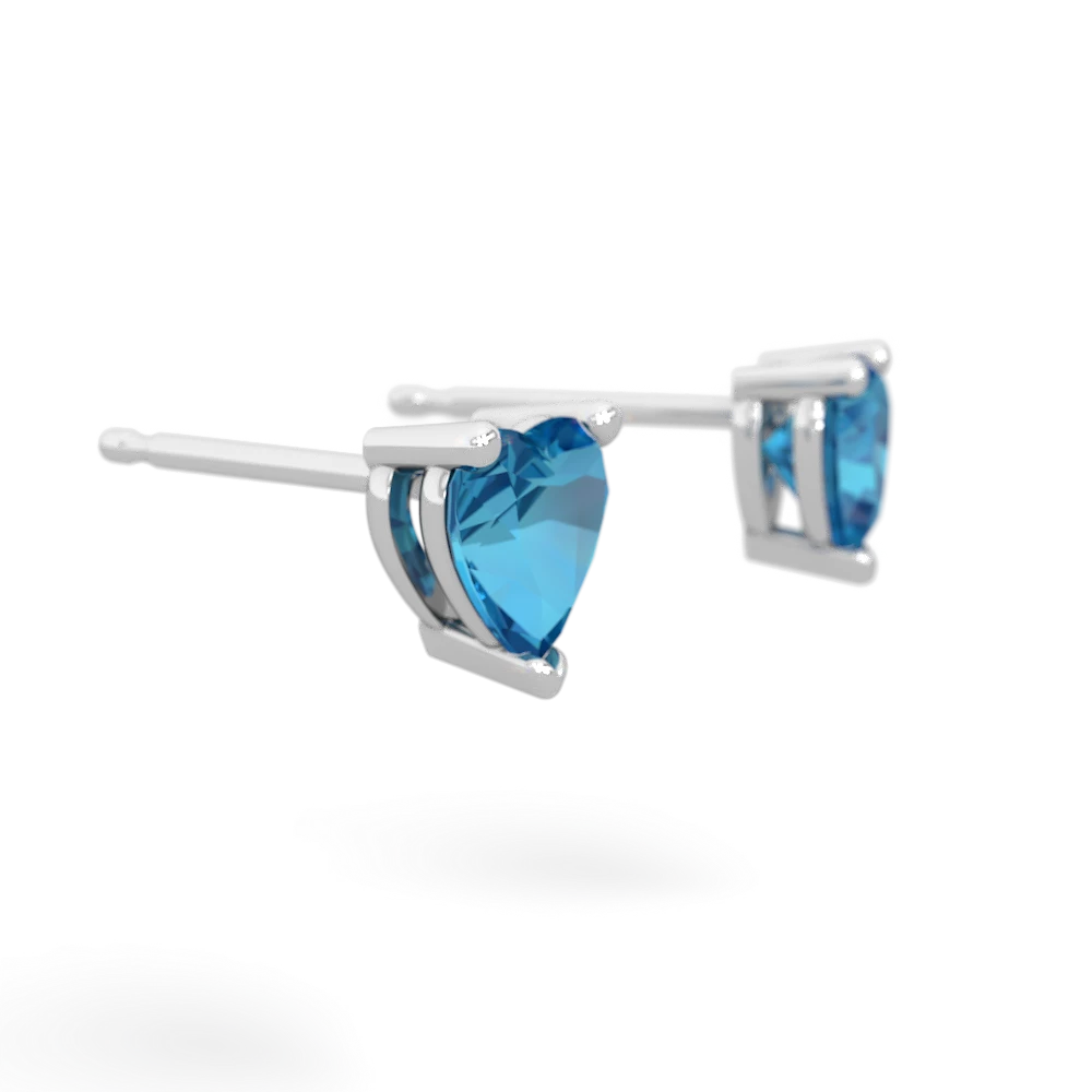 London Topaz 5Mm Heart Stud 14K White Gold earrings E1861