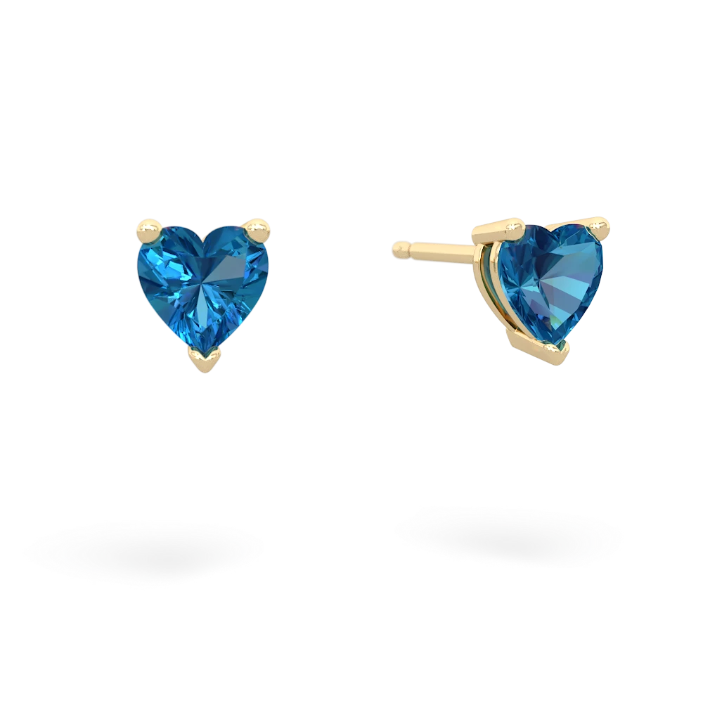 London Topaz 5Mm Heart Stud 14K Yellow Gold earrings E1861