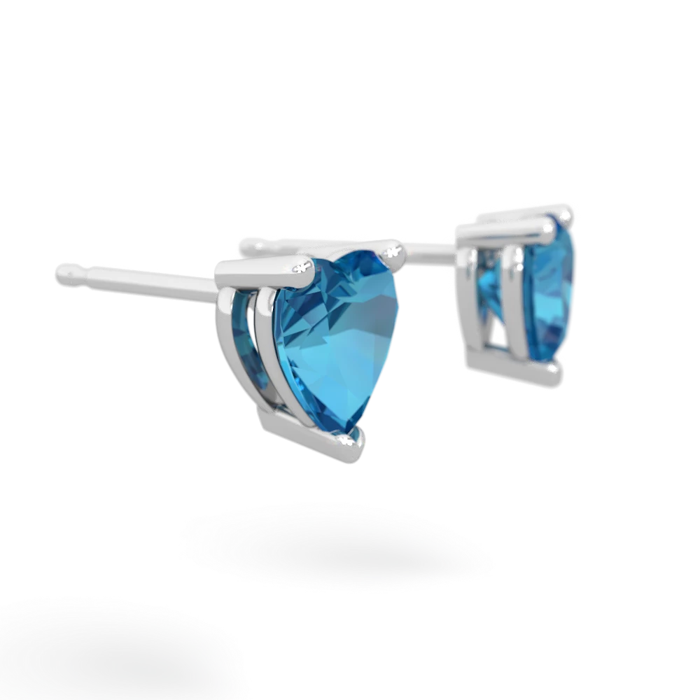 London Topaz 6Mm Heart Stud 14K White Gold earrings E1862