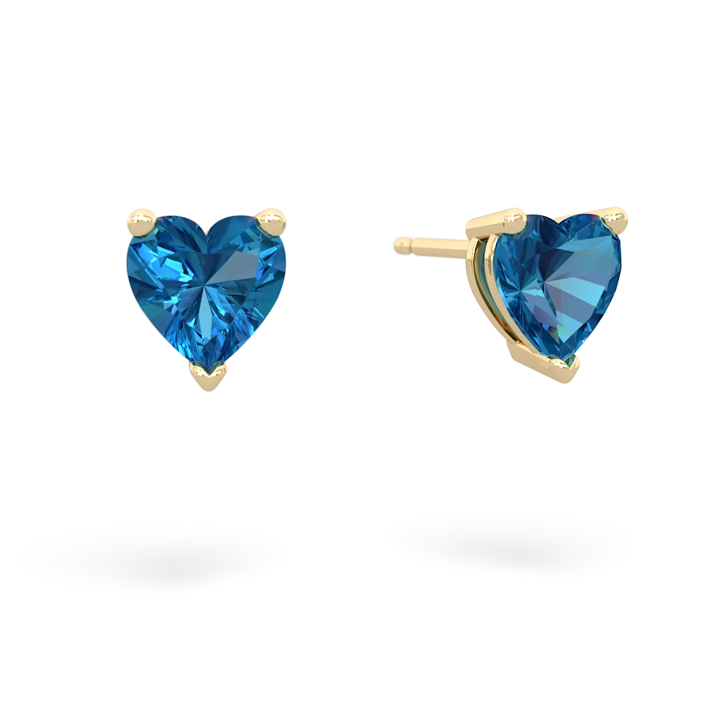 London Topaz 6Mm Heart Stud 14K Yellow Gold earrings E1862