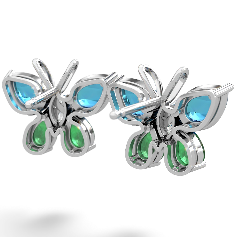 London Topaz Butterfly 14K White Gold earrings E2215