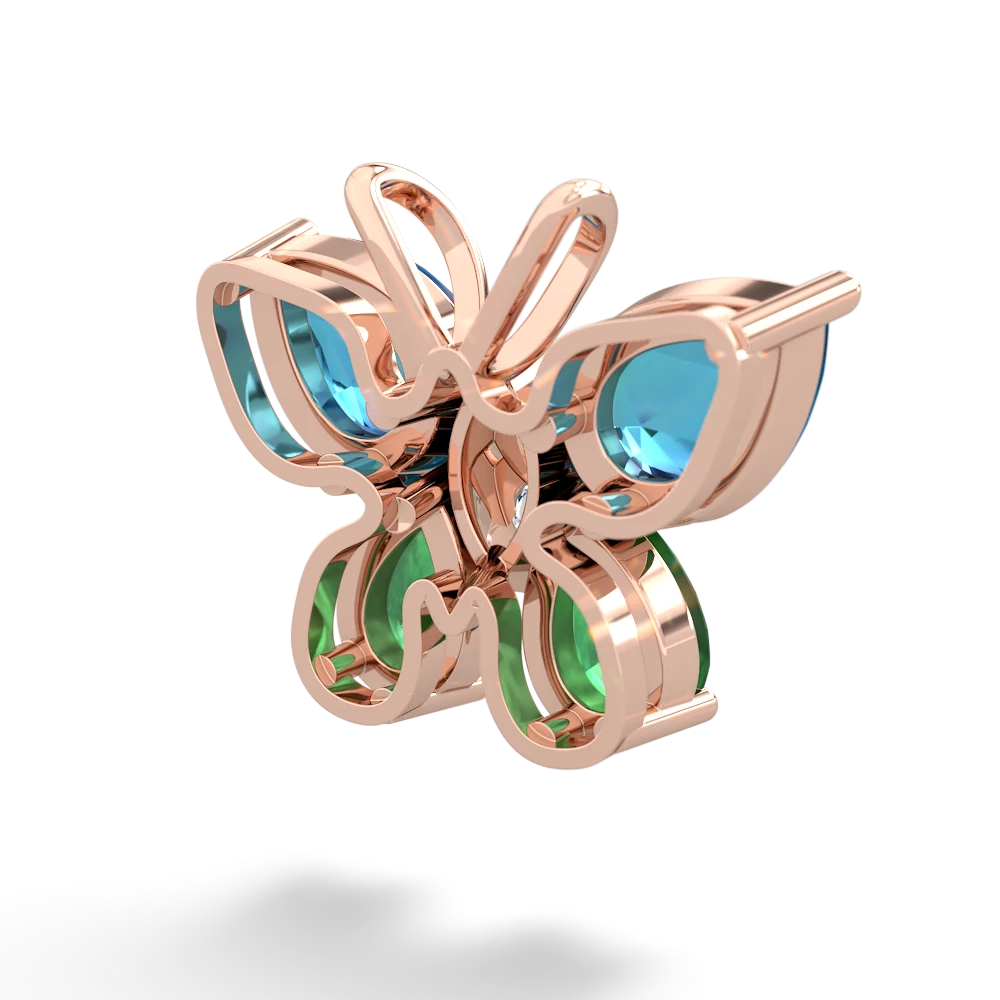 London Topaz Butterfly 14K Rose Gold pendant P2215