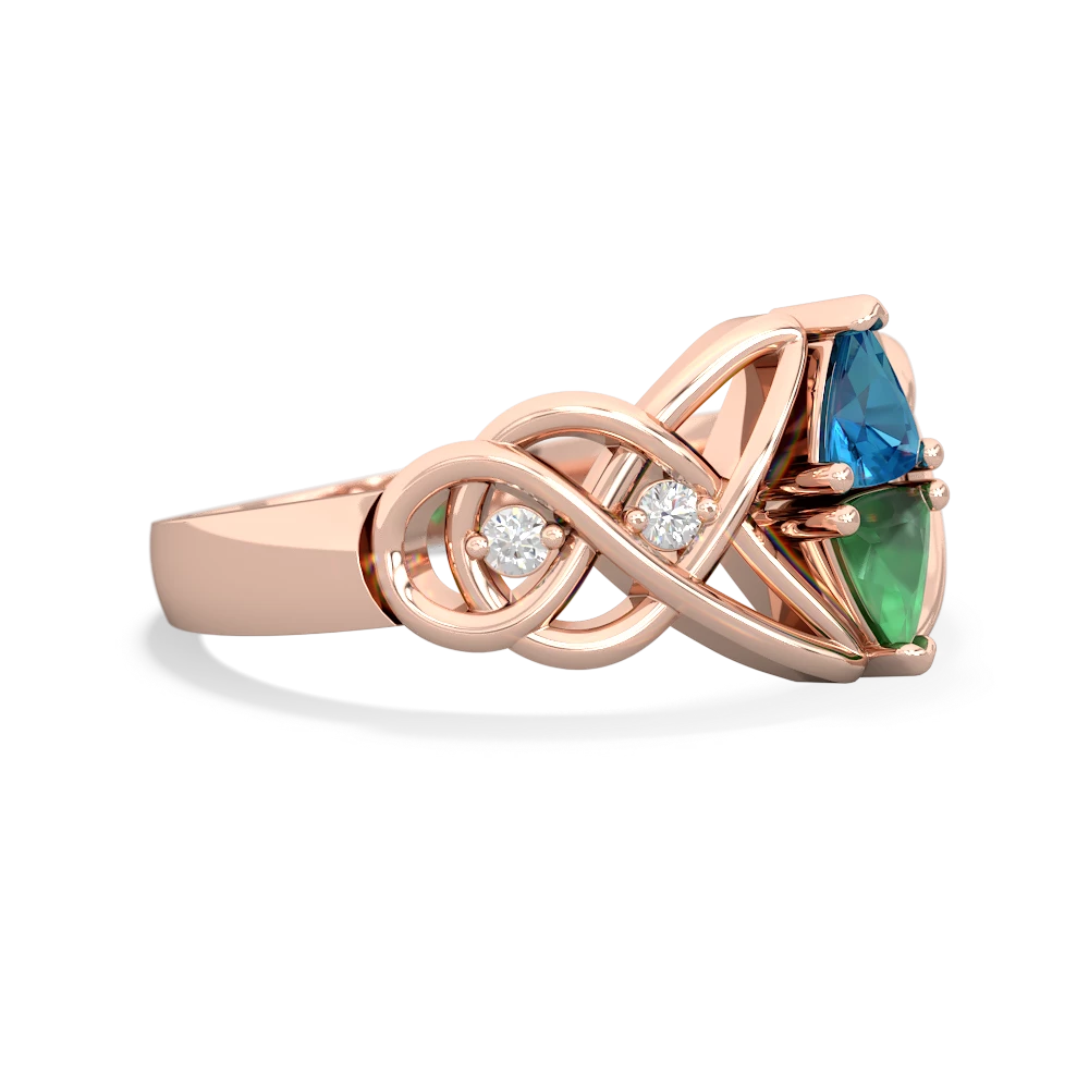 London Topaz Keepsake Celtic Knot 14K Rose Gold ring R5300