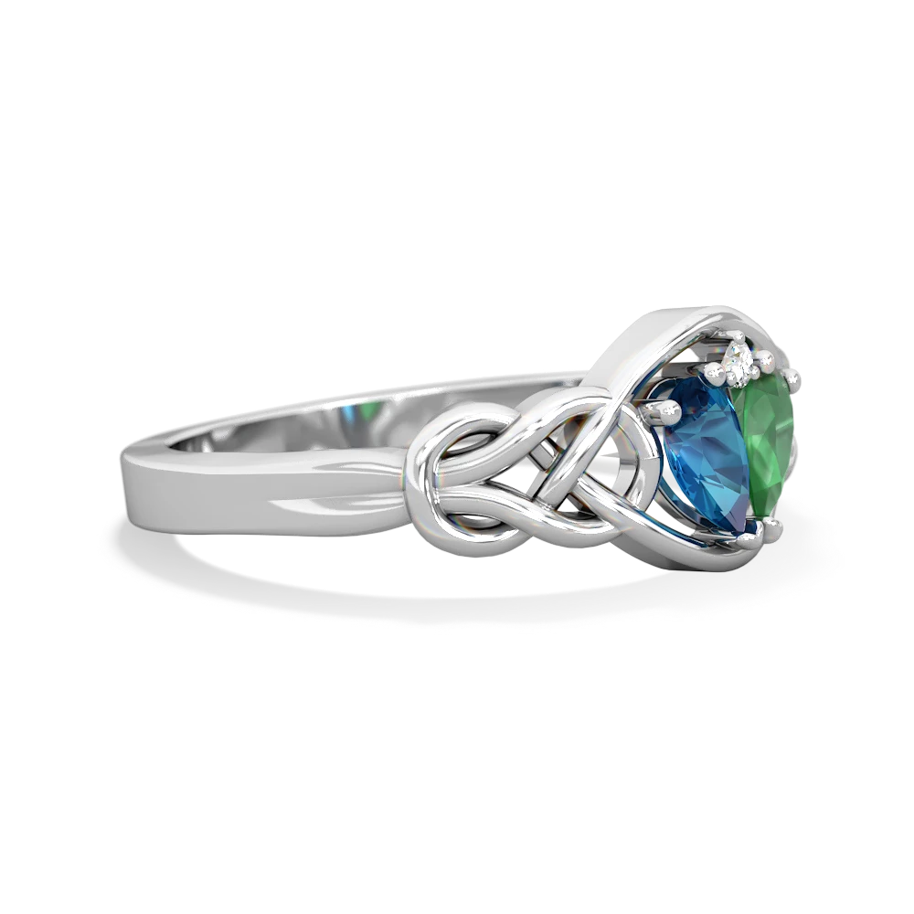 London Topaz Celtic Love Knot 14K White Gold ring R5420