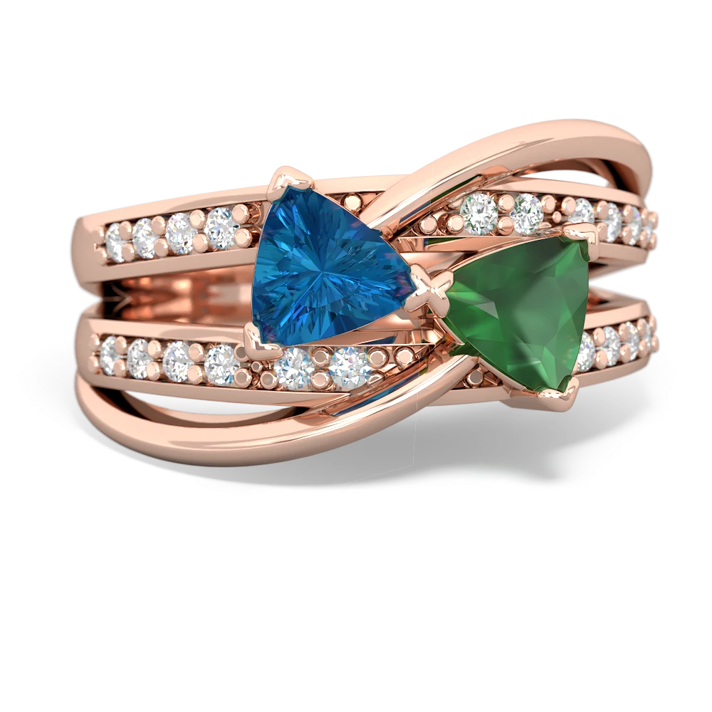 London Topaz Bowtie 14K Rose Gold ring R2360