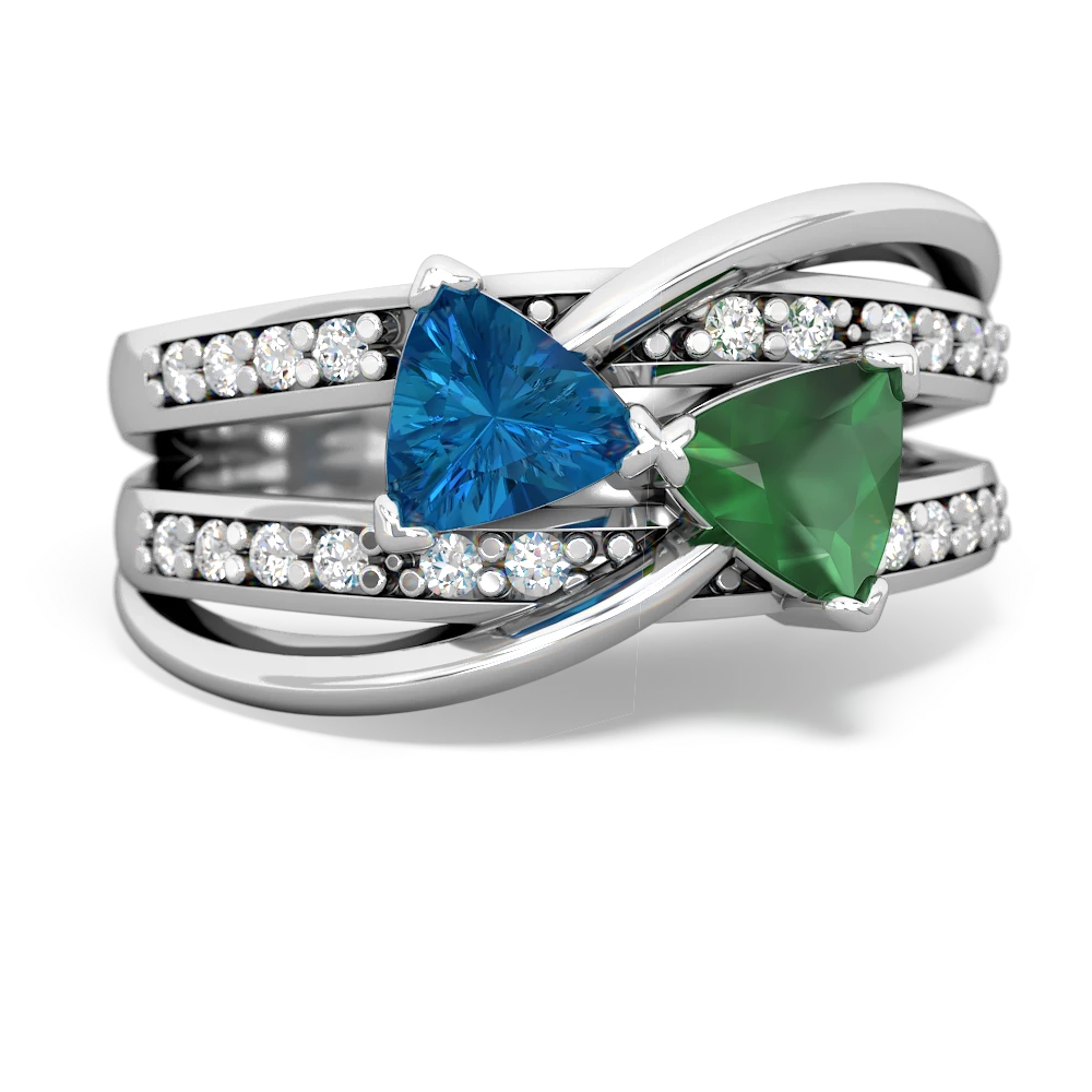 London Topaz Bowtie 14K White Gold ring R2360